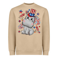 Mushroom fourth of july hippopotamus Heavyweight Sweatshirt - CowGirlArtShop
