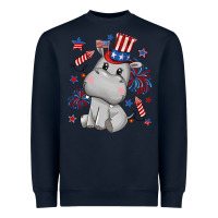 Navy fourth of july hippopotamus Heavyweight Sweatshirt - CowGirlArtShop