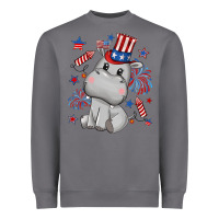 Storm fourth of july hippopotamus Heavyweight Sweatshirt - CowGirlArtShop