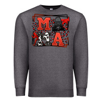 Charcoal Heather Wrestling mama red and black Premium Sweatshirt - LillyAllenDesigns