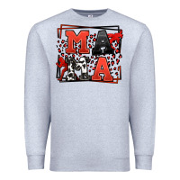 Heather Grey Wrestling mama red and black Premium Sweatshirt - LillyAllenDesigns