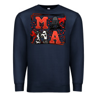 Navy Wrestling mama red and black Premium Sweatshirt - LillyAllenDesigns