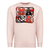 Pale Pink Wrestling mama red and black Premium Sweatshirt - LillyAllenDesigns