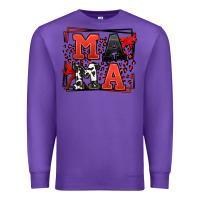 Purple Wrestling mama red and black Premium Sweatshirt - LillyAllenDesigns