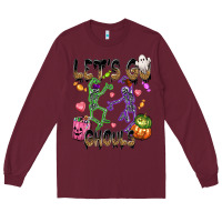 Burgundy Let's go ghouls Long Sleeve Tee - NancyCooperArtShop