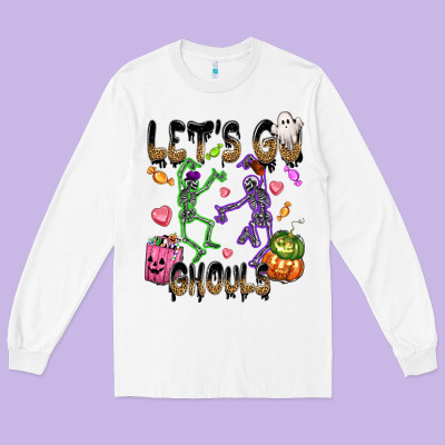 Let's Go Ghouls Long Sleeve Tee Designed By Nancycooperartshop