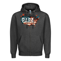 Charcoal Heather all american papa Zipper Hoodie - FaDigitalArtStudio