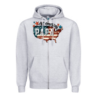 Heather Grey all american papa Zipper Hoodie - FaDigitalArtStudio