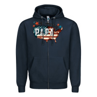 Navy all american papa Zipper Hoodie - FaDigitalArtStudio