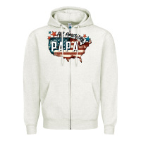 Oatmeal Heather all american papa Zipper Hoodie - FaDigitalArtStudio