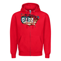 Red all american papa Zipper Hoodie - FaDigitalArtStudio