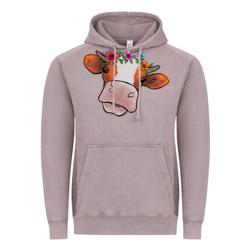 Cow With Flowers Vintage Hoodie by Bettercallsaul | Teevron