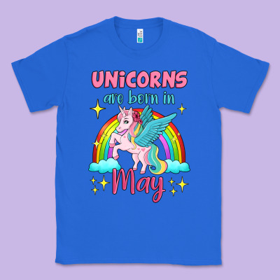 Unicorns Are Born In May Classic Tee Designed By Jasminsmagicworld
