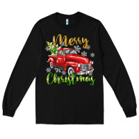 Black Merry Christmas truck Long Sleeve Tee - texasbilliewilder