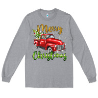 Heather Grey Merry Christmas truck Long Sleeve Tee - texasbilliewilder