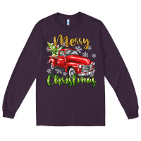 Plum Merry Christmas truck Long Sleeve Tee - texasbilliewilder