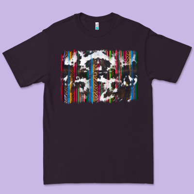 Cowhide, Leopard Serape Backgraund Premium Tee Designed By Jahusdesignshop
