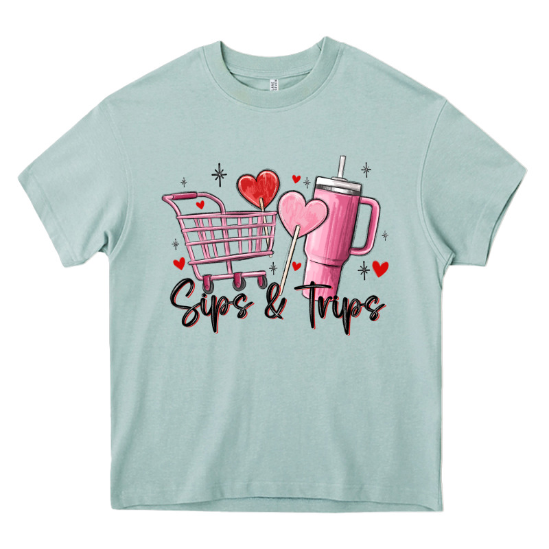 Sips & Trips Target Inspired Stanley Heavy Core Tee by MaliasSmallBusiness | Teevron