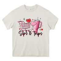 Cream sips & trips target inspired stanley Heavy Core Tee - MaliasSmallBusiness