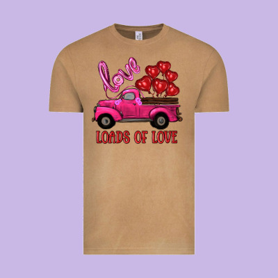 Valentine's Day Loads Of Love Turck With Balloons Vintage Tee Designed By Ranaportraitstore