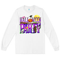 White Halloween party Long Sleeve Tee - NancyCooperArtShop