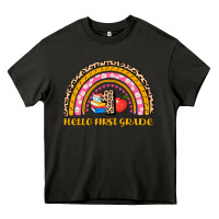 Asphalt back to school rainbow hello first grade Heavy Core Tee - AdoDesignShop