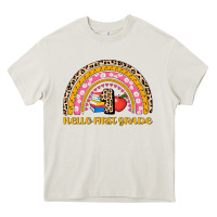 Cream back to school rainbow hello first grade Heavy Core Tee - AdoDesignShop