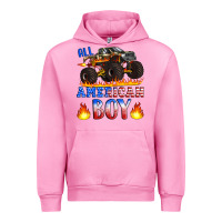Fuchsia Pink all american boy monster truck Urban Hoodie - Artiststas