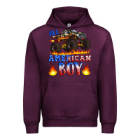 Mauve Wine all american boy monster truck Urban Hoodie - Artiststas