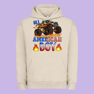 All American Boy Monster Truck Urban Hoodie Designed By Artiststas