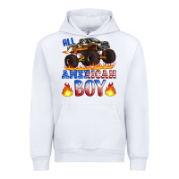 White all american boy monster truck Urban Hoodie - Artiststas