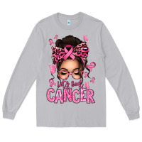Moon Dust lets beat cancer afro messy bun Long Sleeve Tee - texasbilliewilder