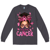 Smoke lets beat cancer afro messy bun Long Sleeve Tee - texasbilliewilder