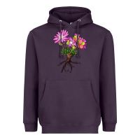 Plum Bitterroot Flower Heavyweight Hoodie - LillyAllenDesigns