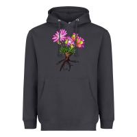 Smoke Bitterroot Flower Heavyweight Hoodie - LillyAllenDesigns