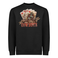 Black Long live cowboys cards Heavyweight Sweatshirt - HowdyJamesFarm