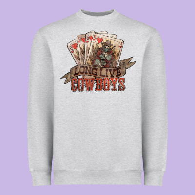 Long Live Cowboys Cards Heavyweight Sweatshirt Designed By Howdyjamesfarm