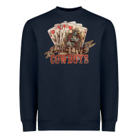 Navy Long live cowboys cards Heavyweight Sweatshirt - HowdyJamesFarm