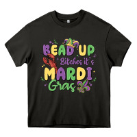 Asphalt bead up bitches it's mardi gras Heavy Core Tee - MaliasSmallBusiness