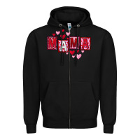 Black Mother's Day mama hearts Zipper Hoodie - FaDigitalArtStudio