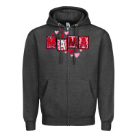 Charcoal Heather Mother's Day mama hearts Zipper Hoodie - FaDigitalArtStudio