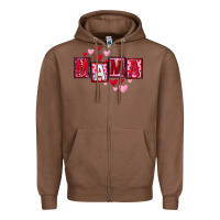 Chestnut Mother's Day mama hearts Zipper Hoodie - FaDigitalArtStudio