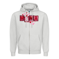 Dove Grey Mother's Day mama hearts Zipper Hoodie - FaDigitalArtStudio