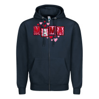 Navy Mother's Day mama hearts Zipper Hoodie - FaDigitalArtStudio
