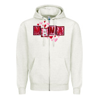 Oatmeal Heather Mother's Day mama hearts Zipper Hoodie - FaDigitalArtStudio