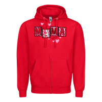 Red Mother's Day mama hearts Zipper Hoodie - FaDigitalArtStudio