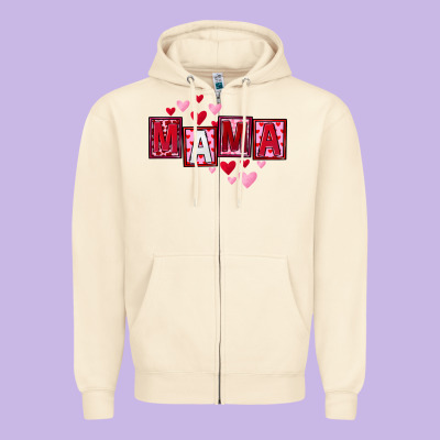 Mother's Day Mama Hearts Zipper Hoodie Designed By Fadigitalartstudio