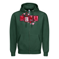 Sports Green Mother's Day mama hearts Zipper Hoodie - FaDigitalArtStudio