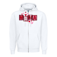White Mother's Day mama hearts Zipper Hoodie - FaDigitalArtStudio