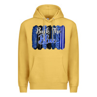 Antique Gold Back the blue brushstrokes Premium Hoodie - FaDigitalArtStudio